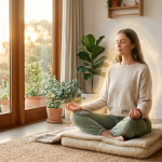 A peaceful meditation scene